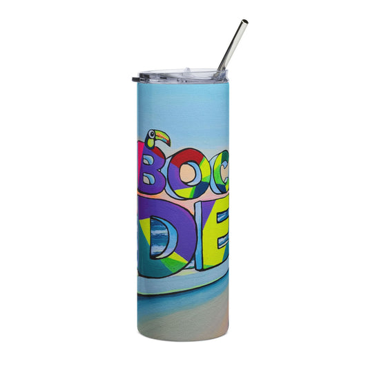 Bocas Del Toro Sign Stainless Steel Tumbler, 20oz | Fun Travel Mug, Eco-Friendly