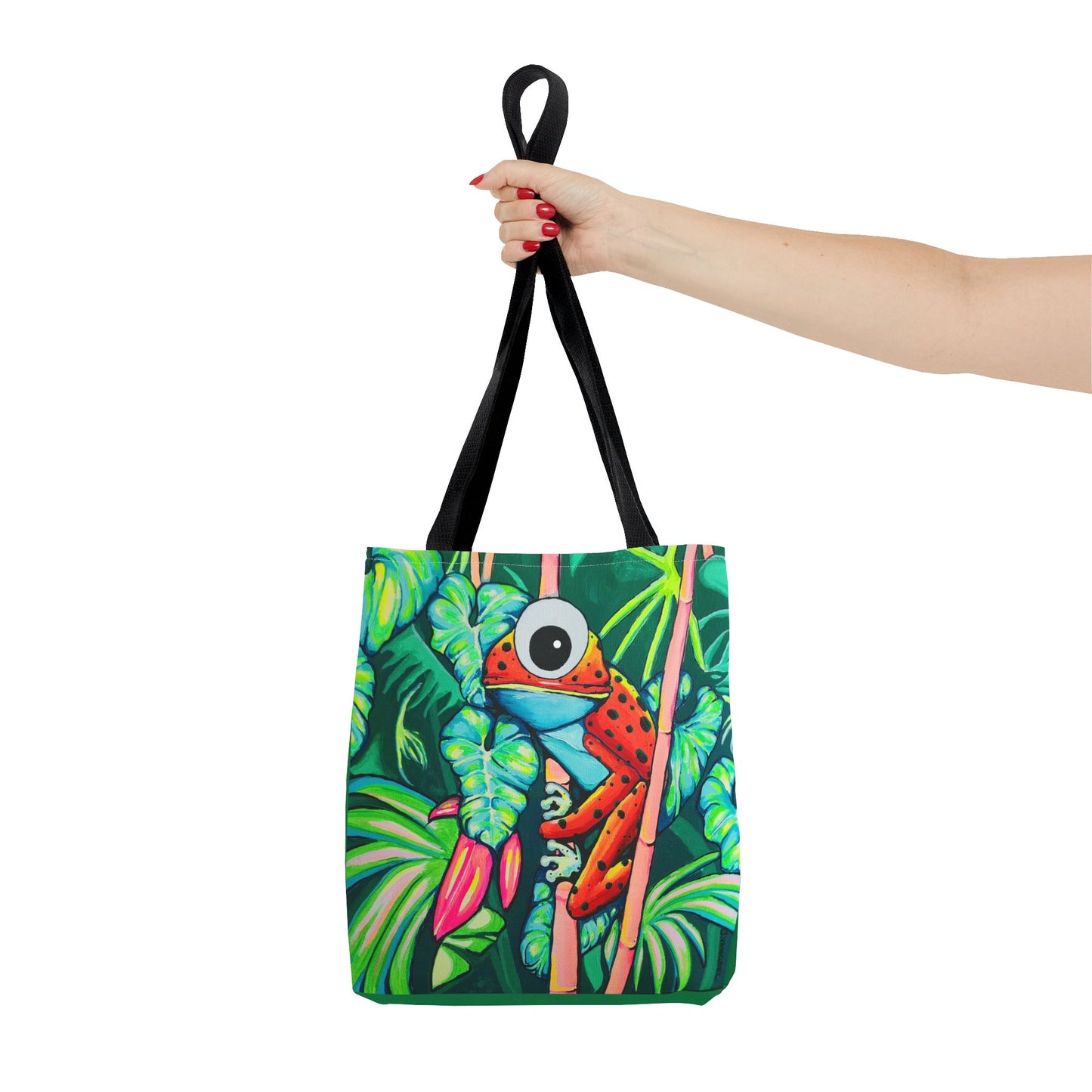 Premium Cyclops Red Frog Tote Bag, Original Artist Design, Reusable Shopping Tote, Eco-Friendly