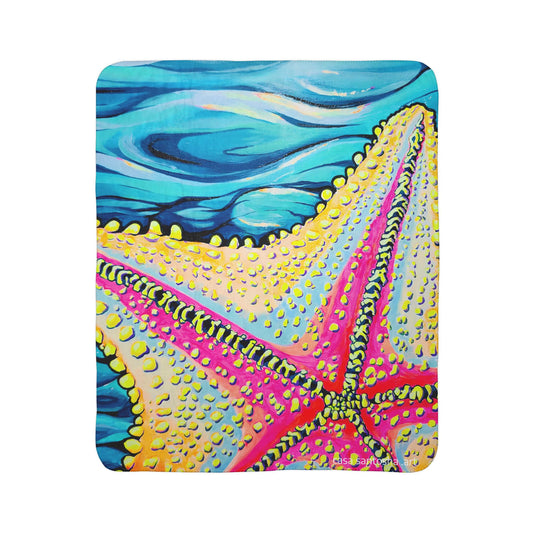 Starfish Beach Bocas Fleece Sherpa Blanket
