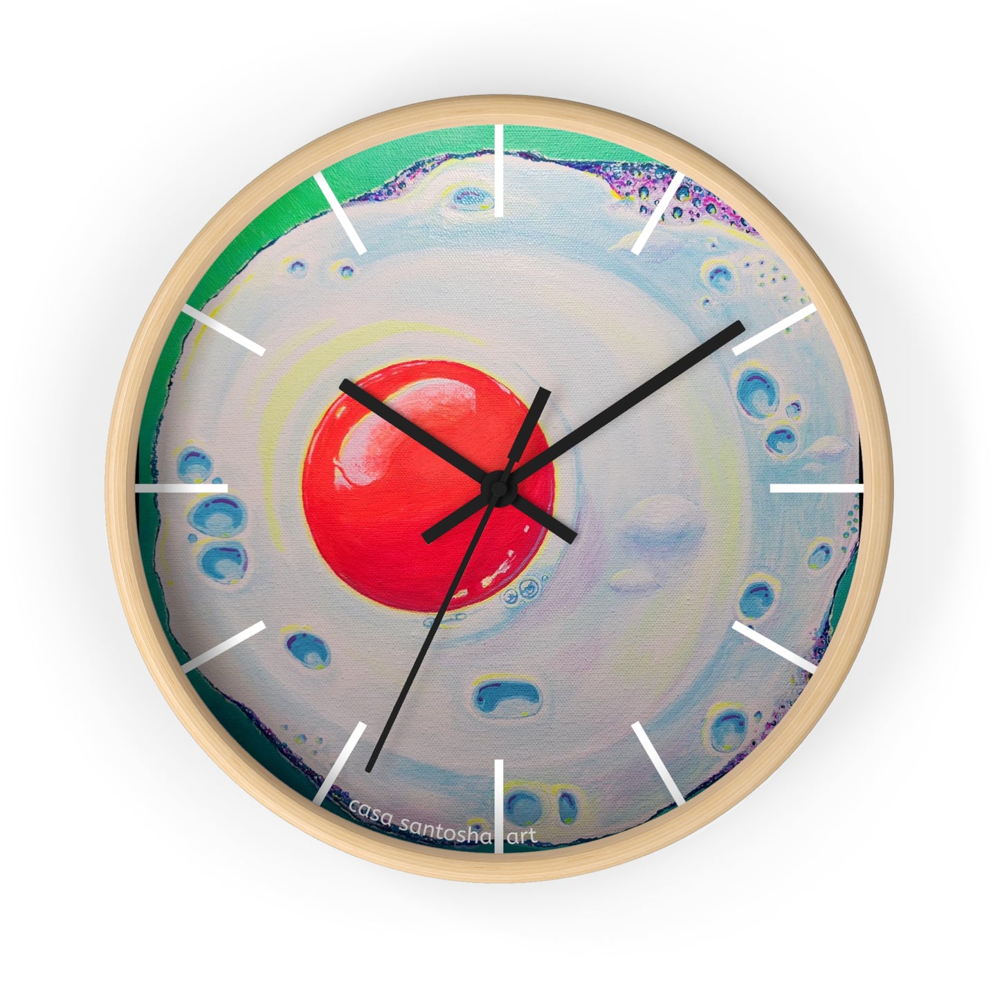 Neon Fried Egg Pop Art Wall Clock