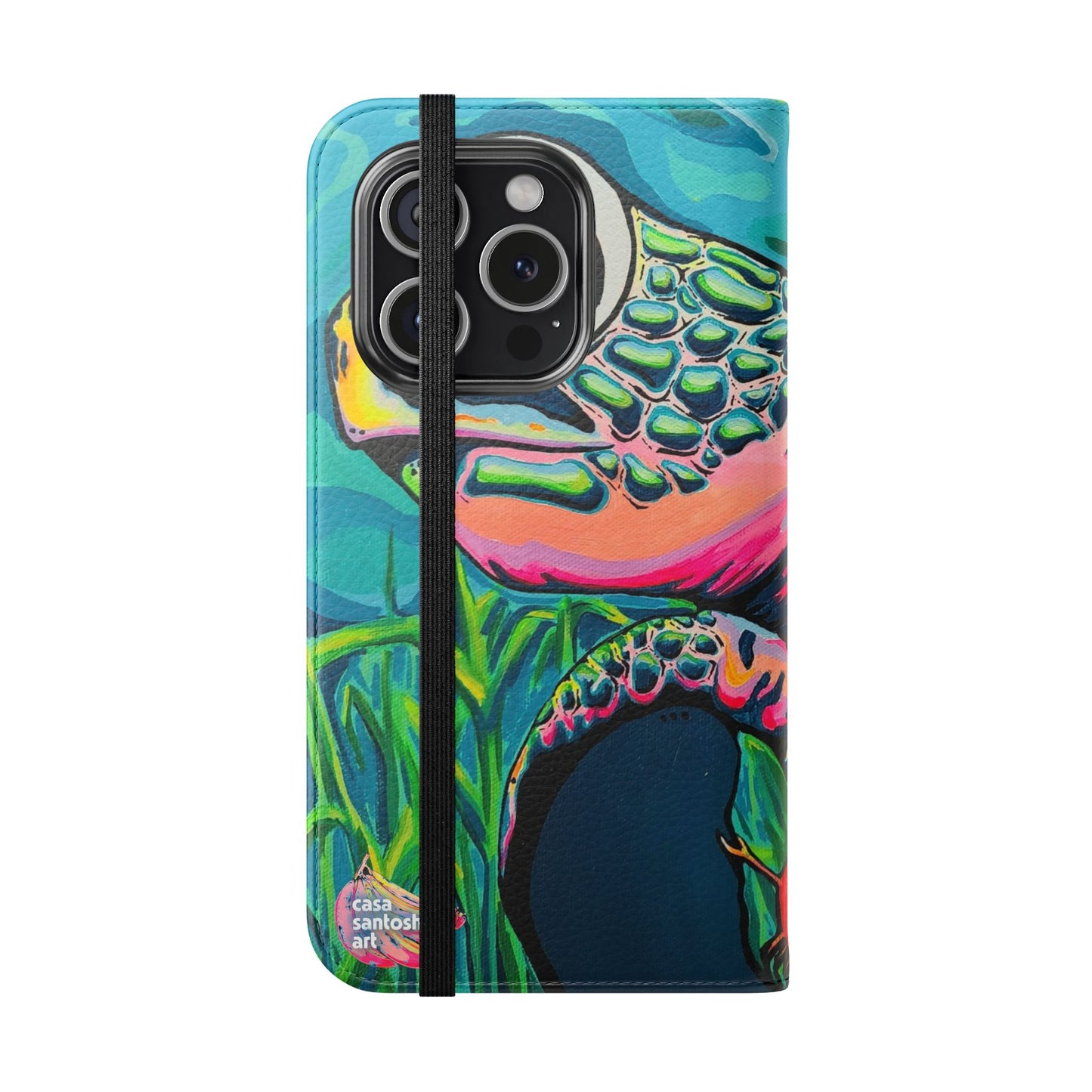 Cyclops Turtle Flip Phone Case – Wallet Cover with Card Slots