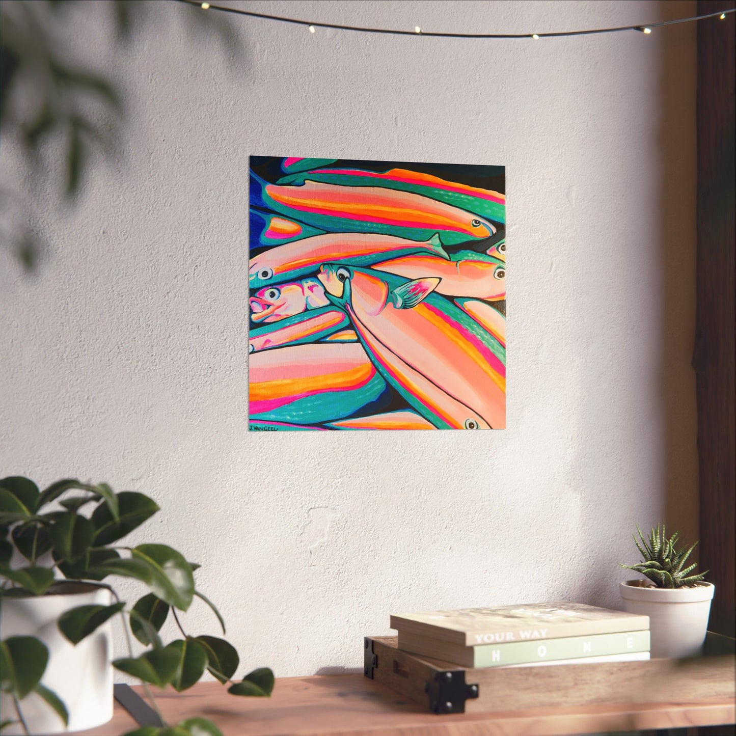 Neon Fish Giclée Art Poster