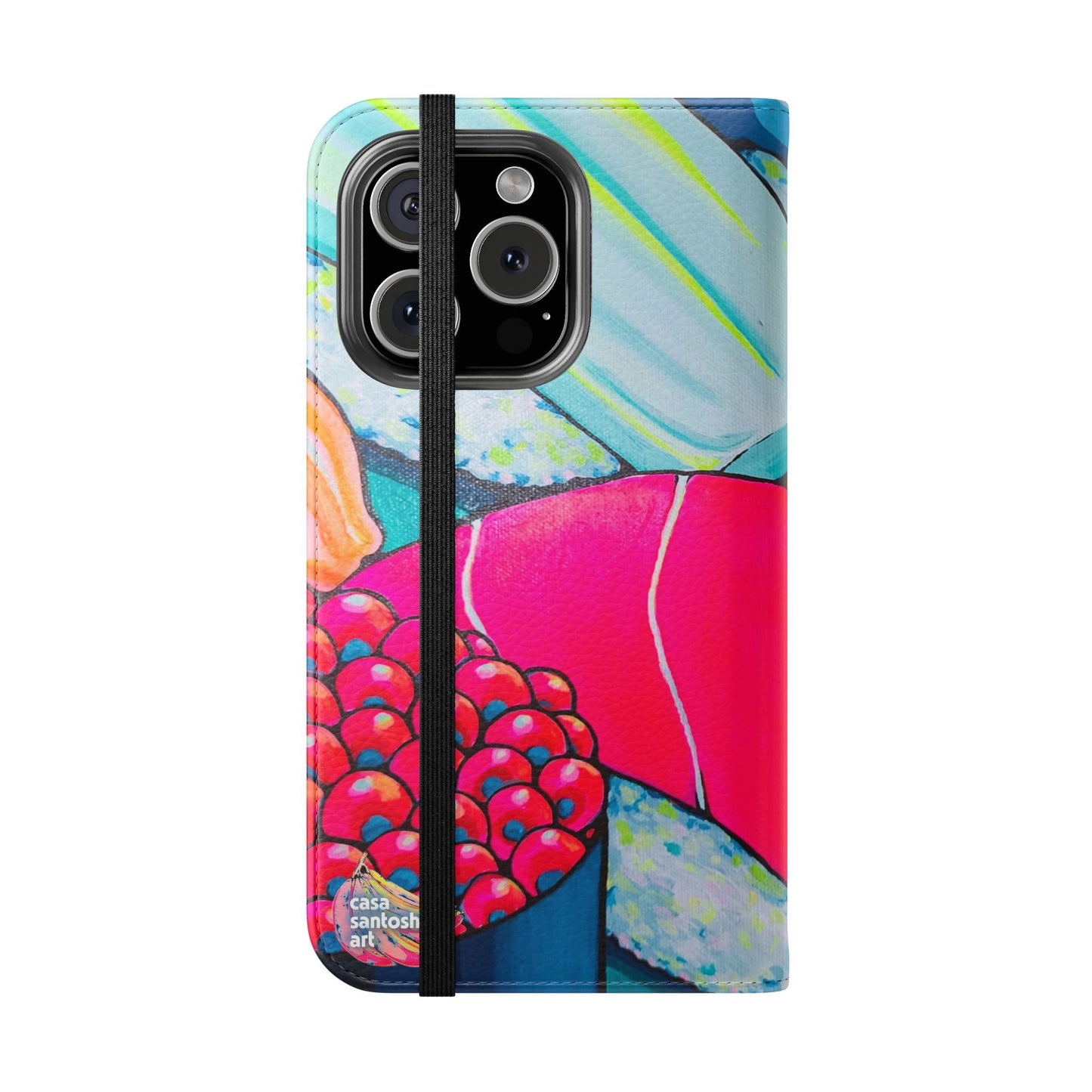 Neon Sushi Flip Phone Case – Wallet Cover with Card Slots
