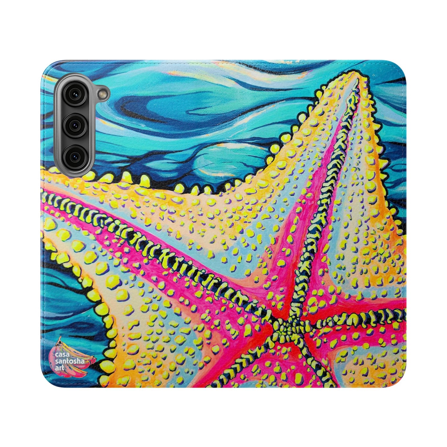 Starfish Beach Bocas Flip Phone Case – Wallet Cover with Card Slots