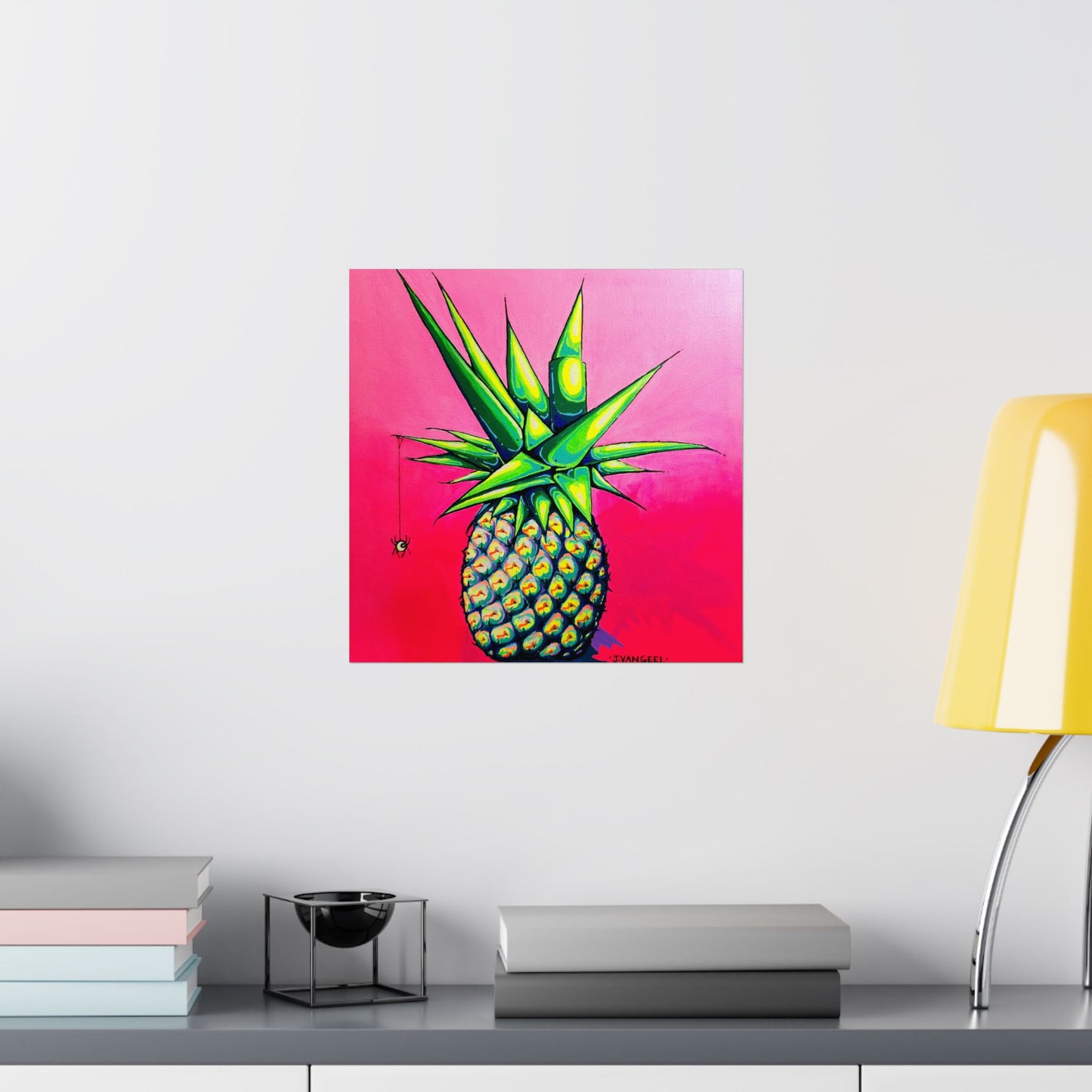 Neon Pineapple Giclée Art Poster