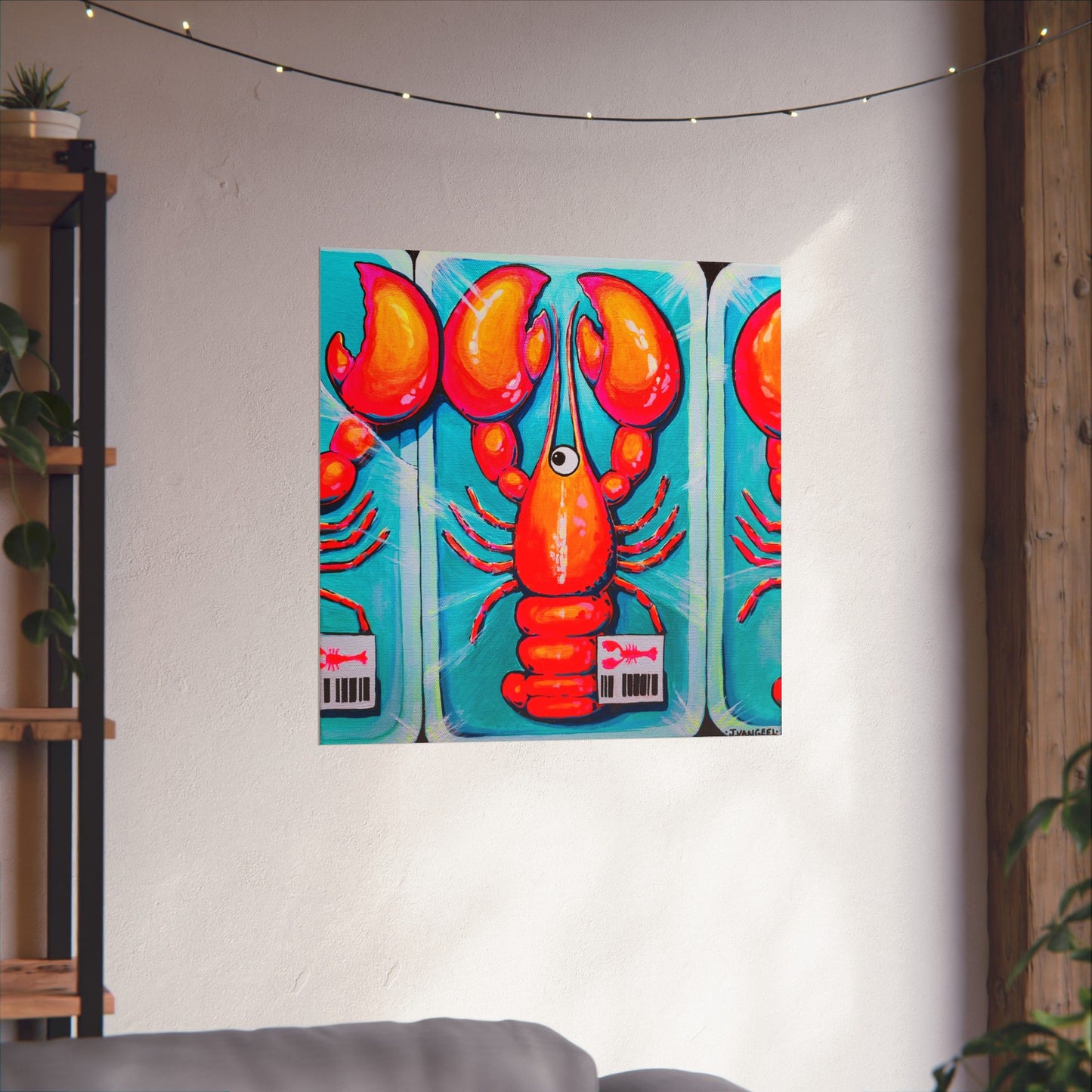 Neon Lobster Giclée Art Poster