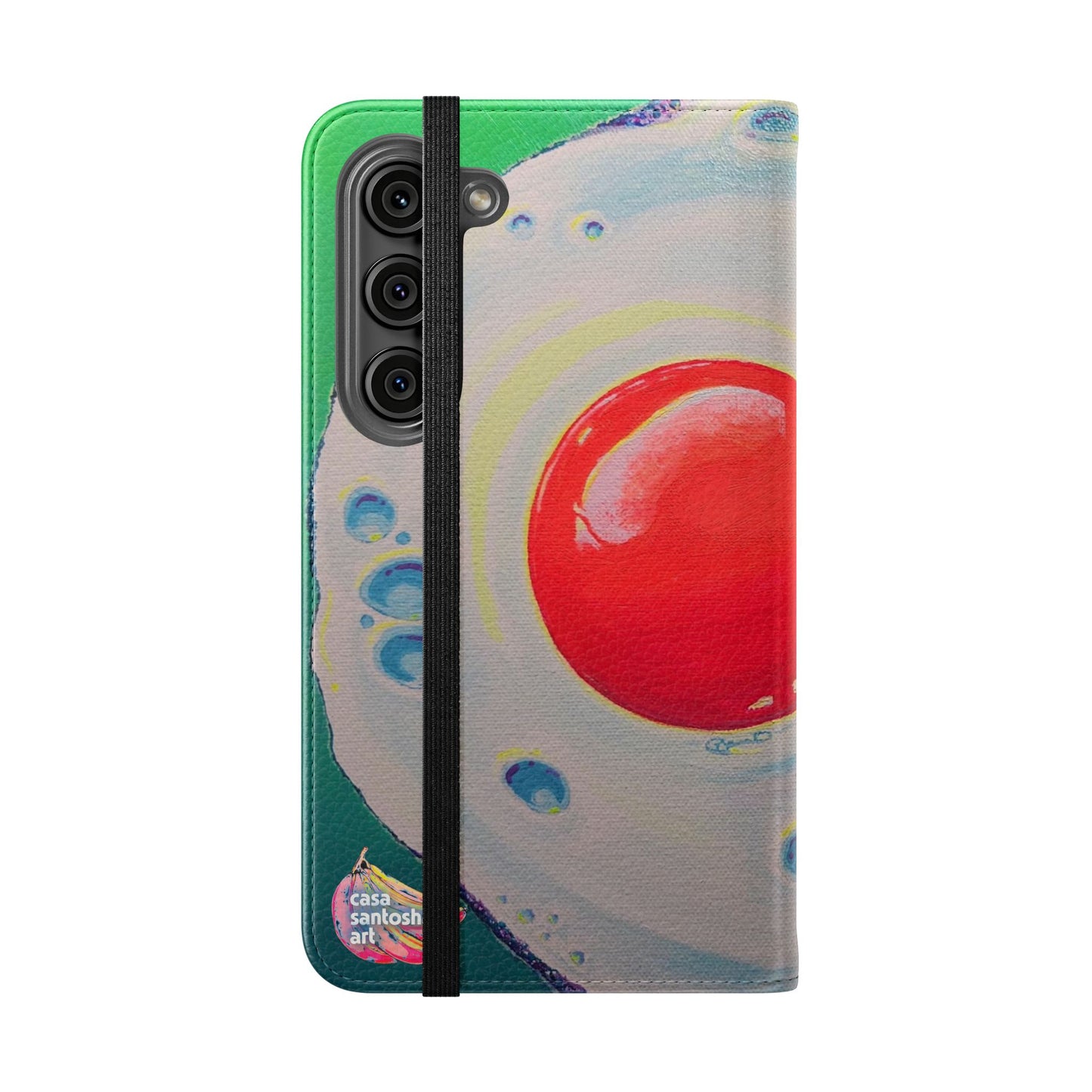 Neon Fried Egg Flip Phone Case – Wallet Cover with Card Slots