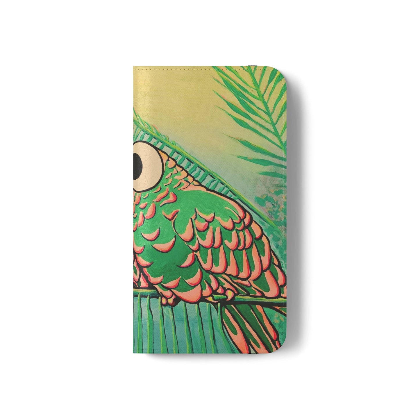Chatty Cyclops Parrots Flip Phone Case – Wallet Cover with Card Slots