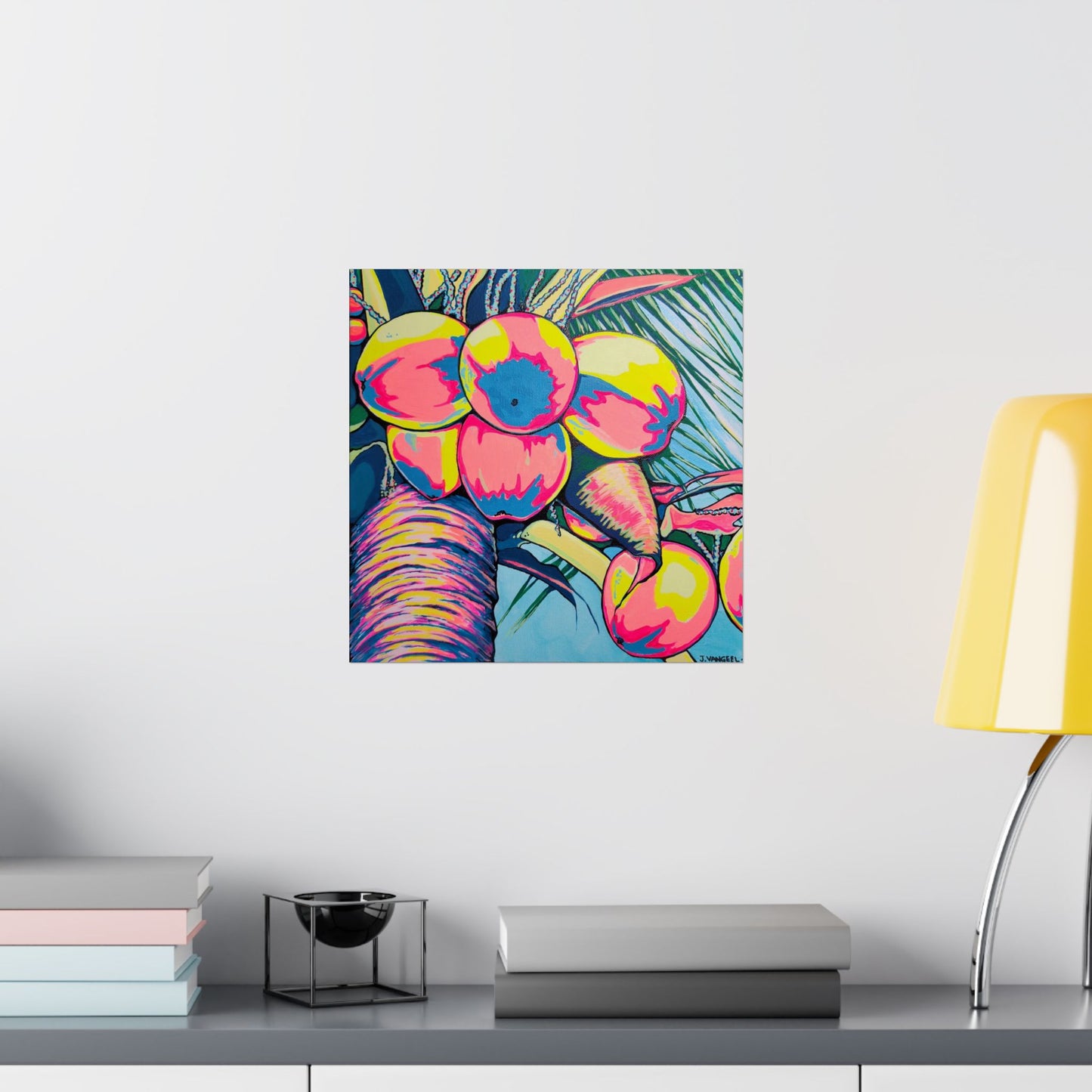 Neon Coconuts Giclée Art Poster
