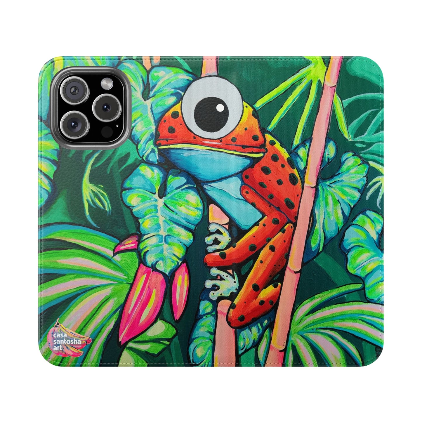 Cyclops Red Frog Flip Phone Case – Wallet Cover with Card Slots