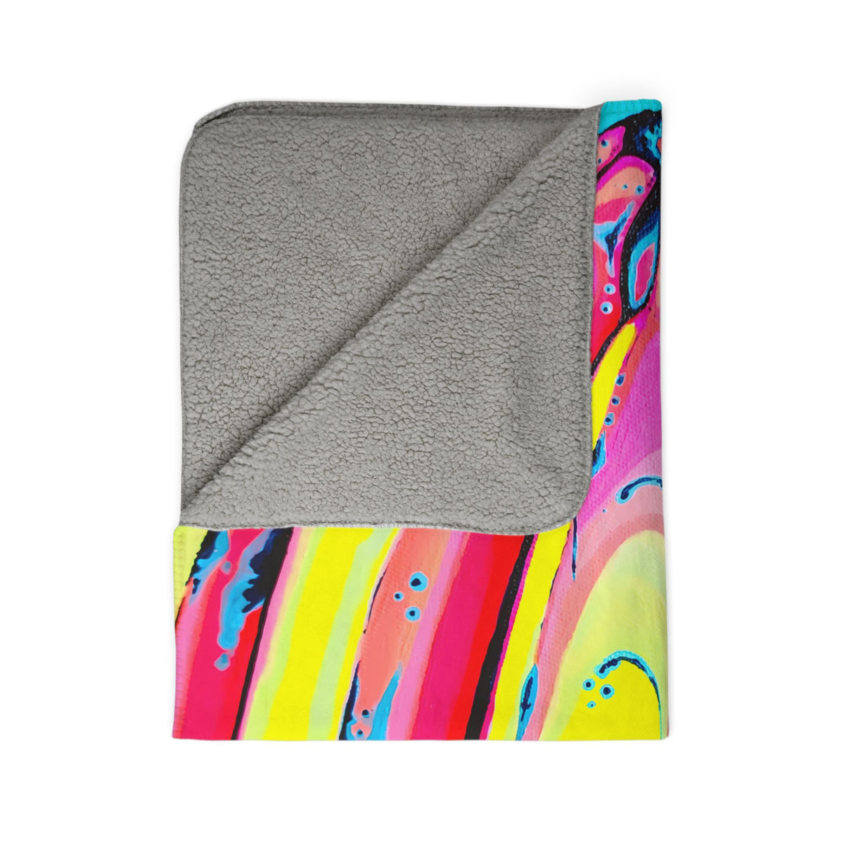 Neon Fat Bananas Fleece Sherpa Blanket