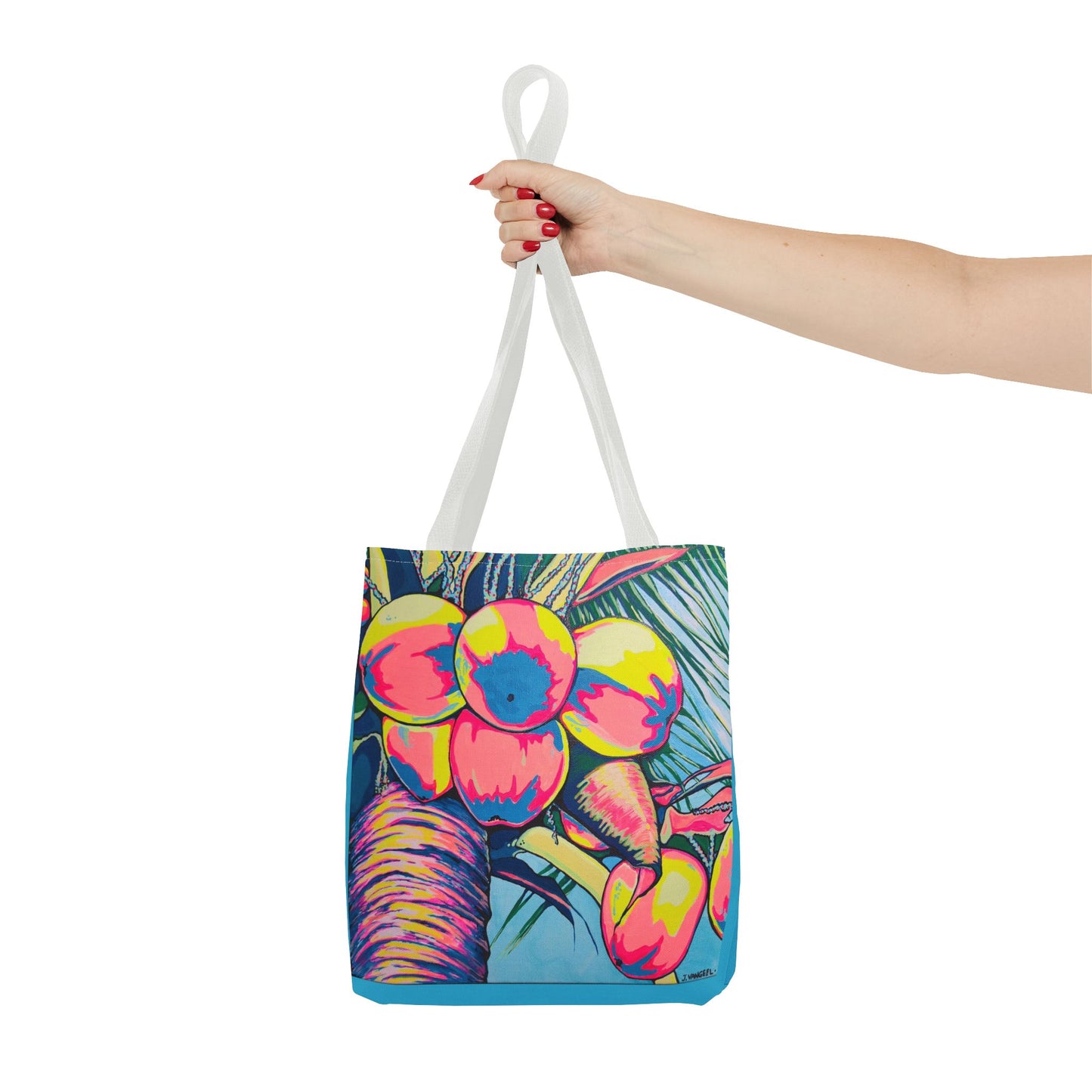 Premium Neon Coconuts Tote Bag, Original Artist Design, Reusable Shopping Tote, Eco-Friendly
