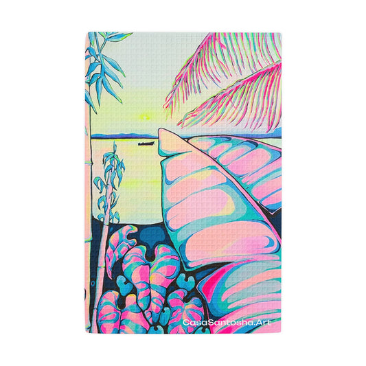 Serenity Bocas Waffle Weave Kitchen Hand Towel