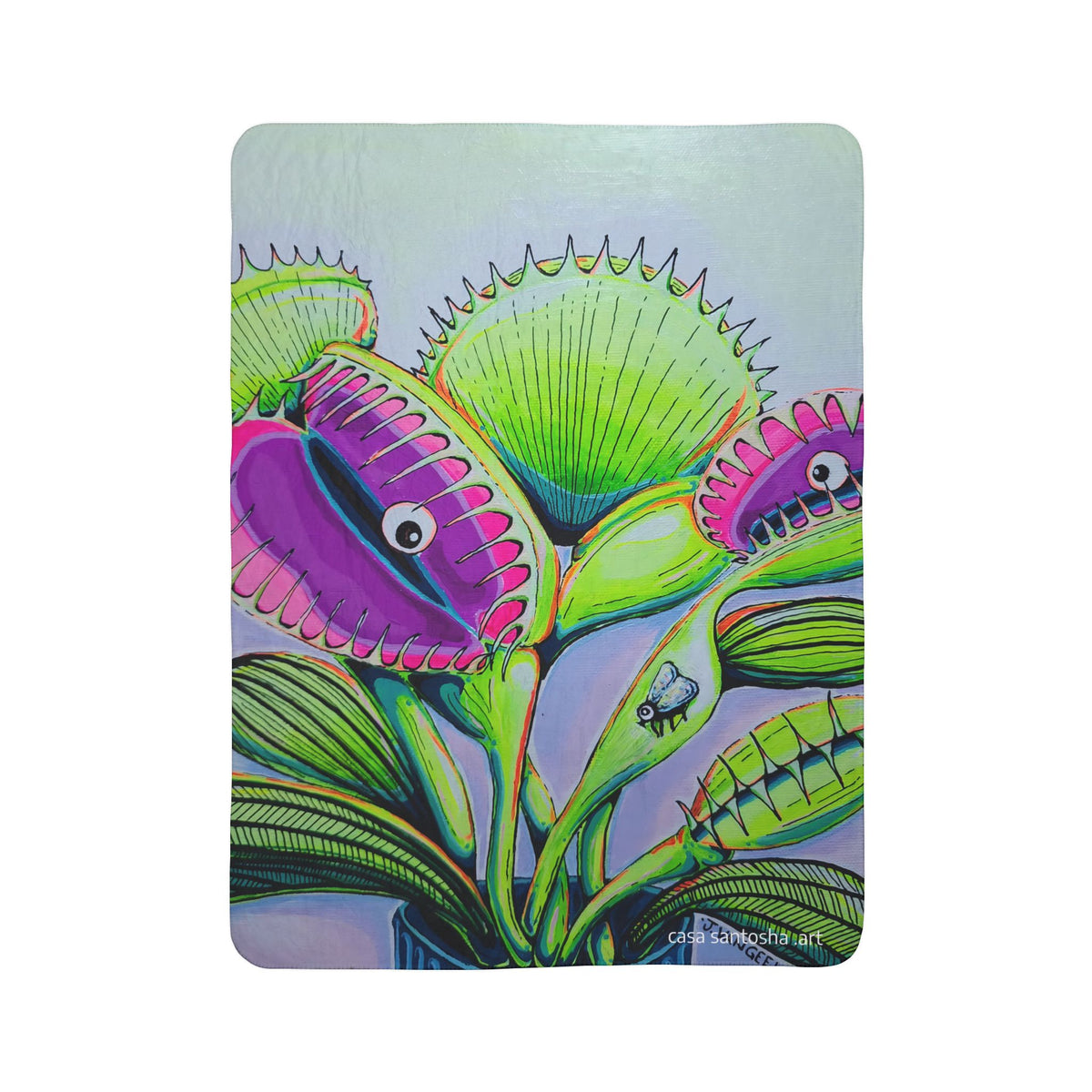 Cyclops Venus Fly Trap Fleece Sherpa Blanket