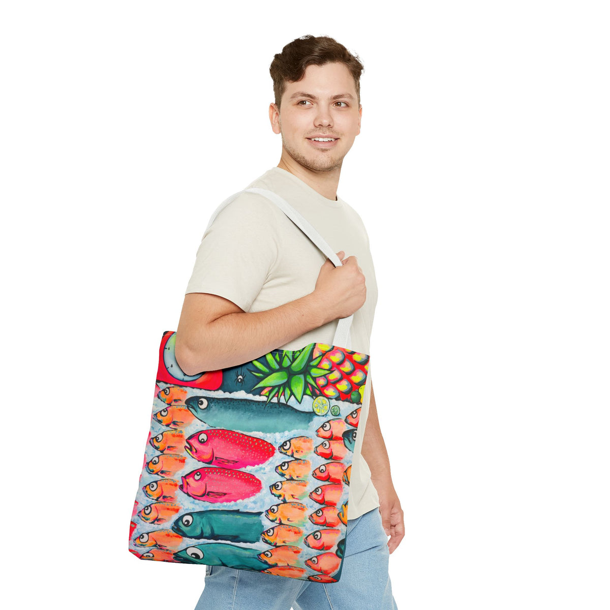 Neon Cabo Fish Market Day Tote