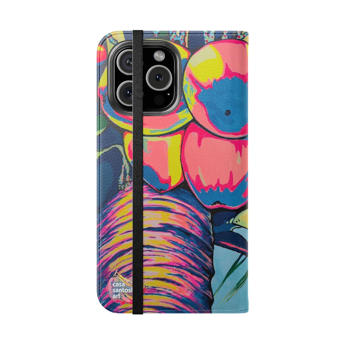 Neon Coconuts Flip Phone Case – Wallet Cover with Card Slots