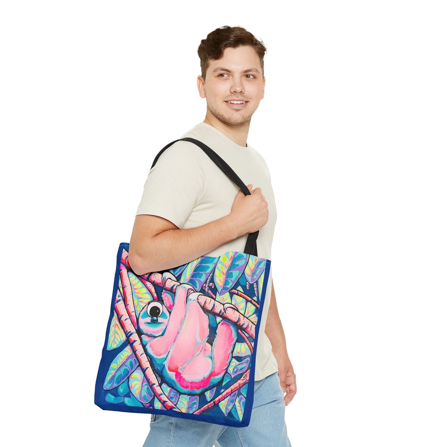 Premium Cyclops Sloth Tote Bag, Original Artist Design, Reusable Shopping Tote, Eco-Friendly