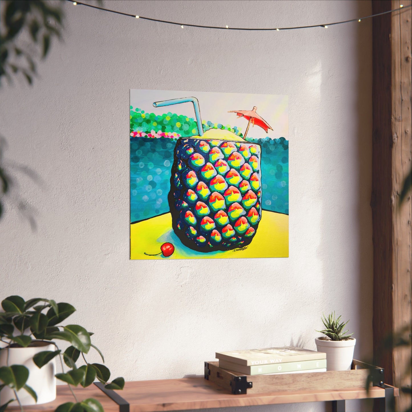 Neon Piña Colada Giclée Art Poster