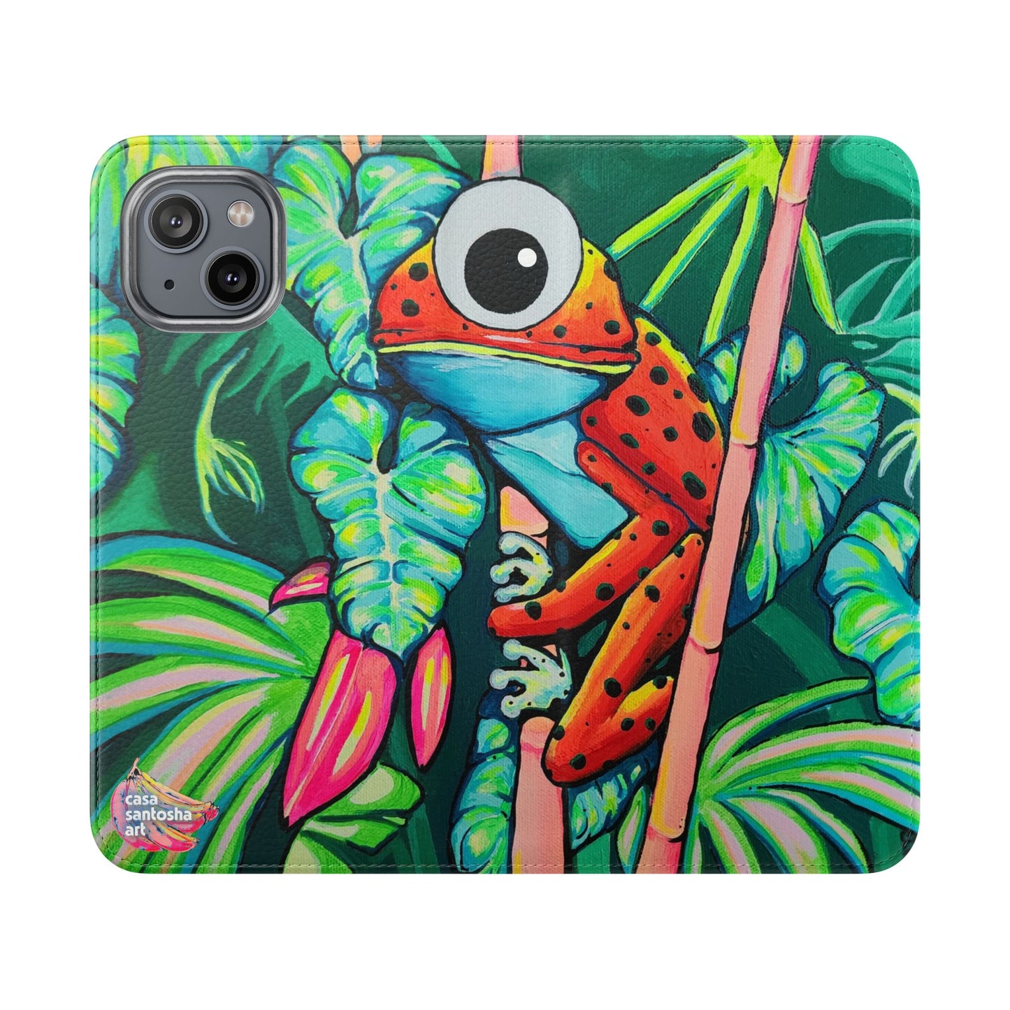 Cyclops Red Frog Flip Phone Case – Wallet Cover with Card Slots