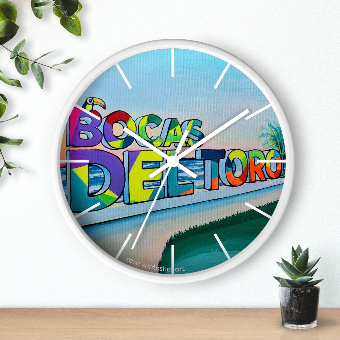 Bocas Del Toro Sign Pop Art Wall Clock