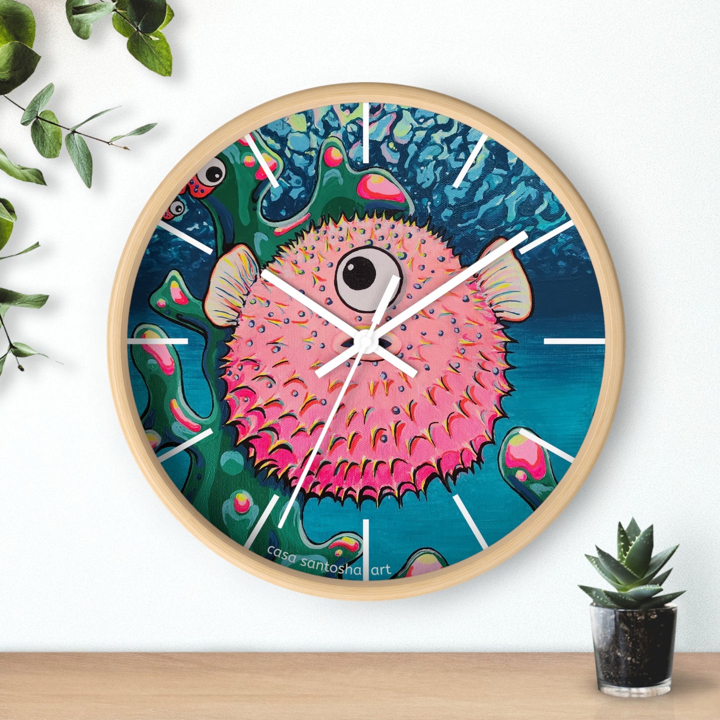 Cyclops Pufferfish Pop Art Wall Clock