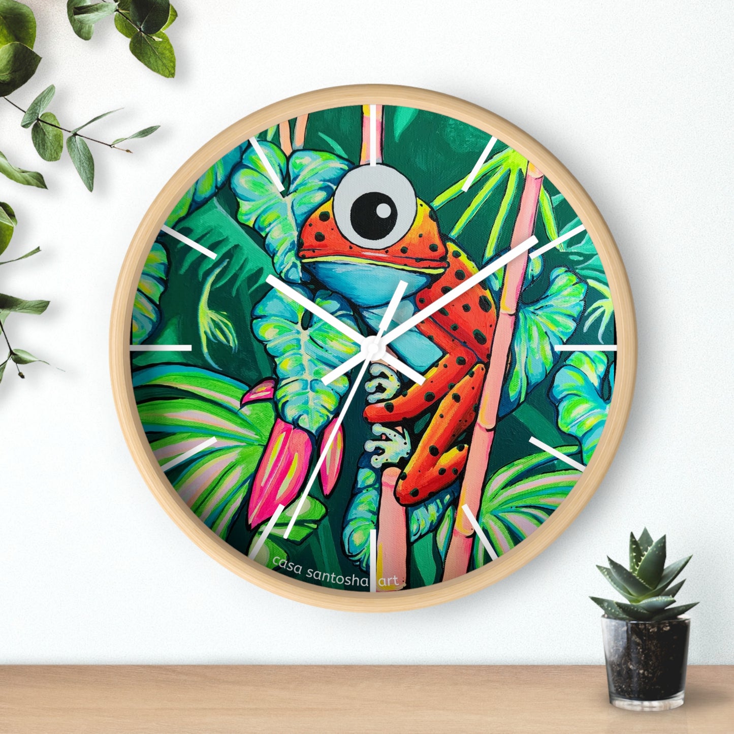 Cyclops Red Frog Pop Art Wall Clock