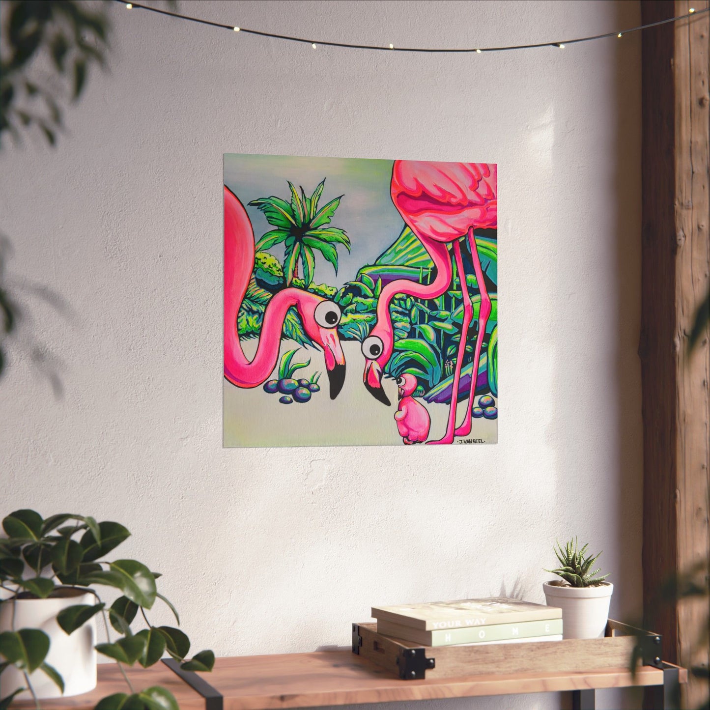 Cyclops Flamingo Family Giclée Art Poster