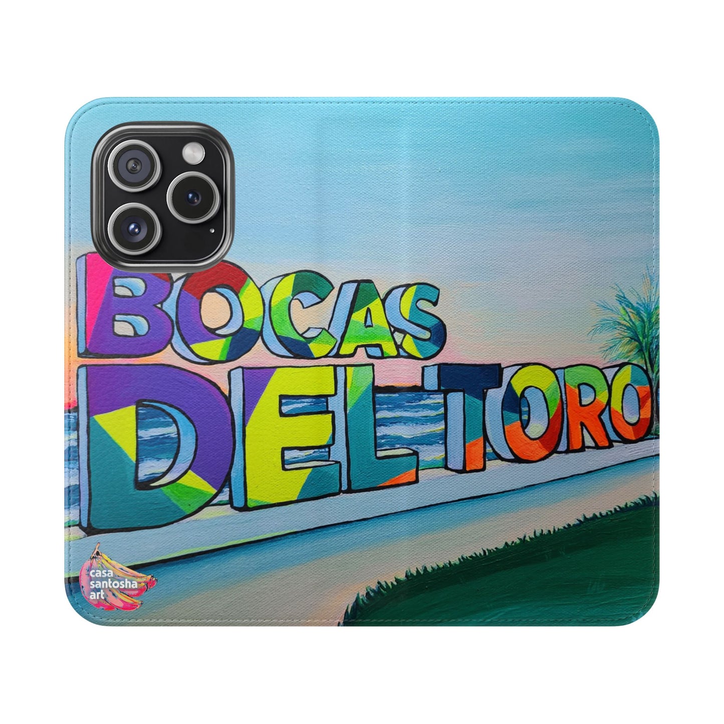 Bocas Del Toro Sign Flip Phone Case – Wallet Cover with Card Slots