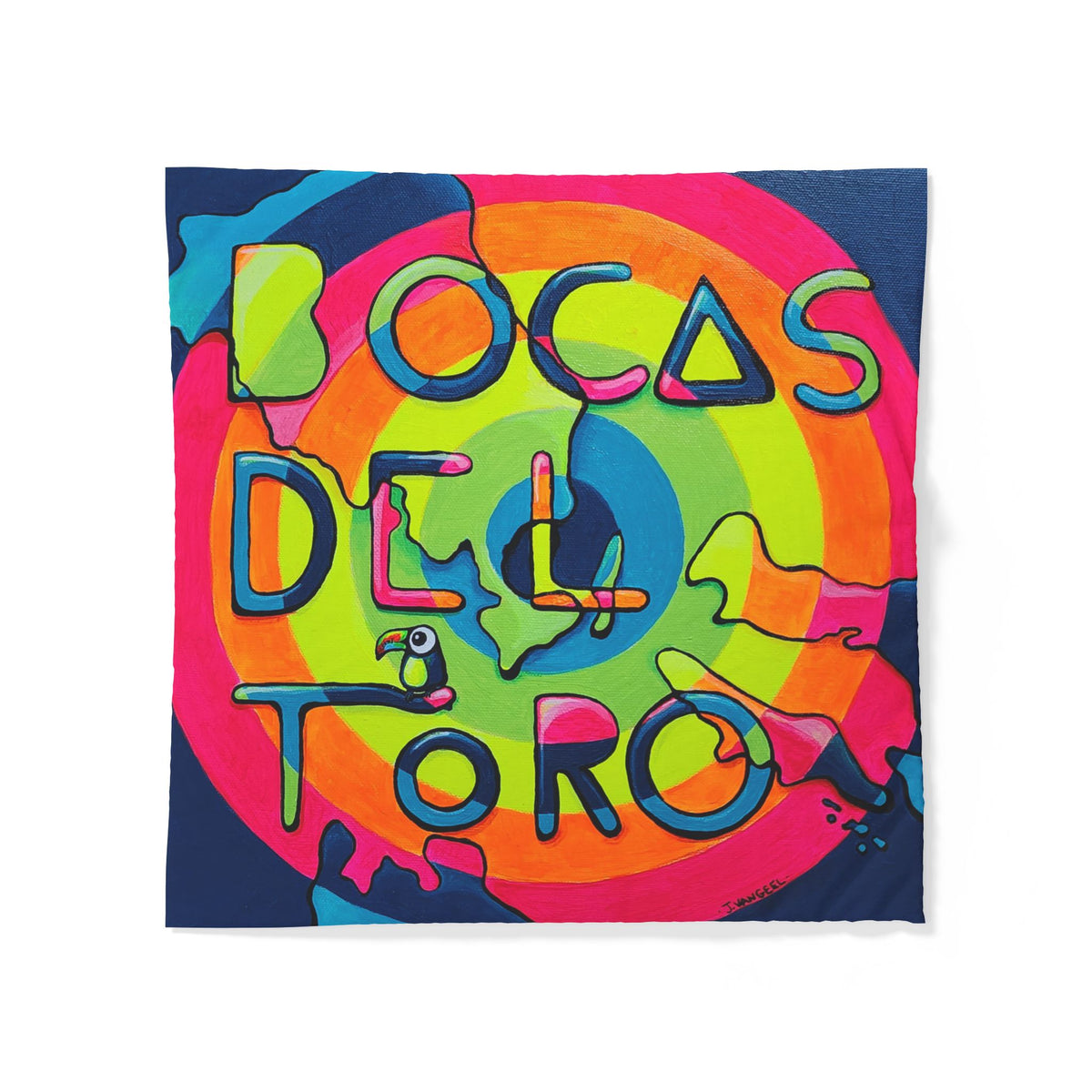Bocas Del Toro Islands Duvet Cover - neon pop art by Casa Santosha Art