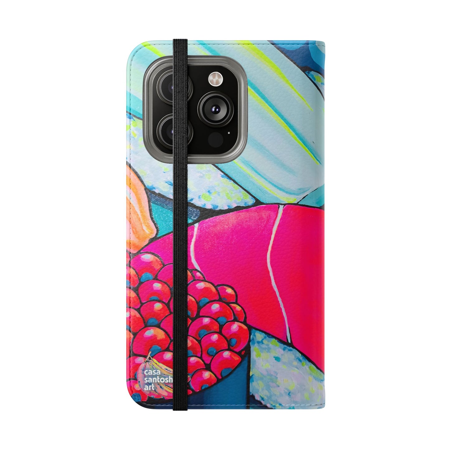 Étui portefeuille pour téléphone à clapet Neon Sushi avec porte-cartes