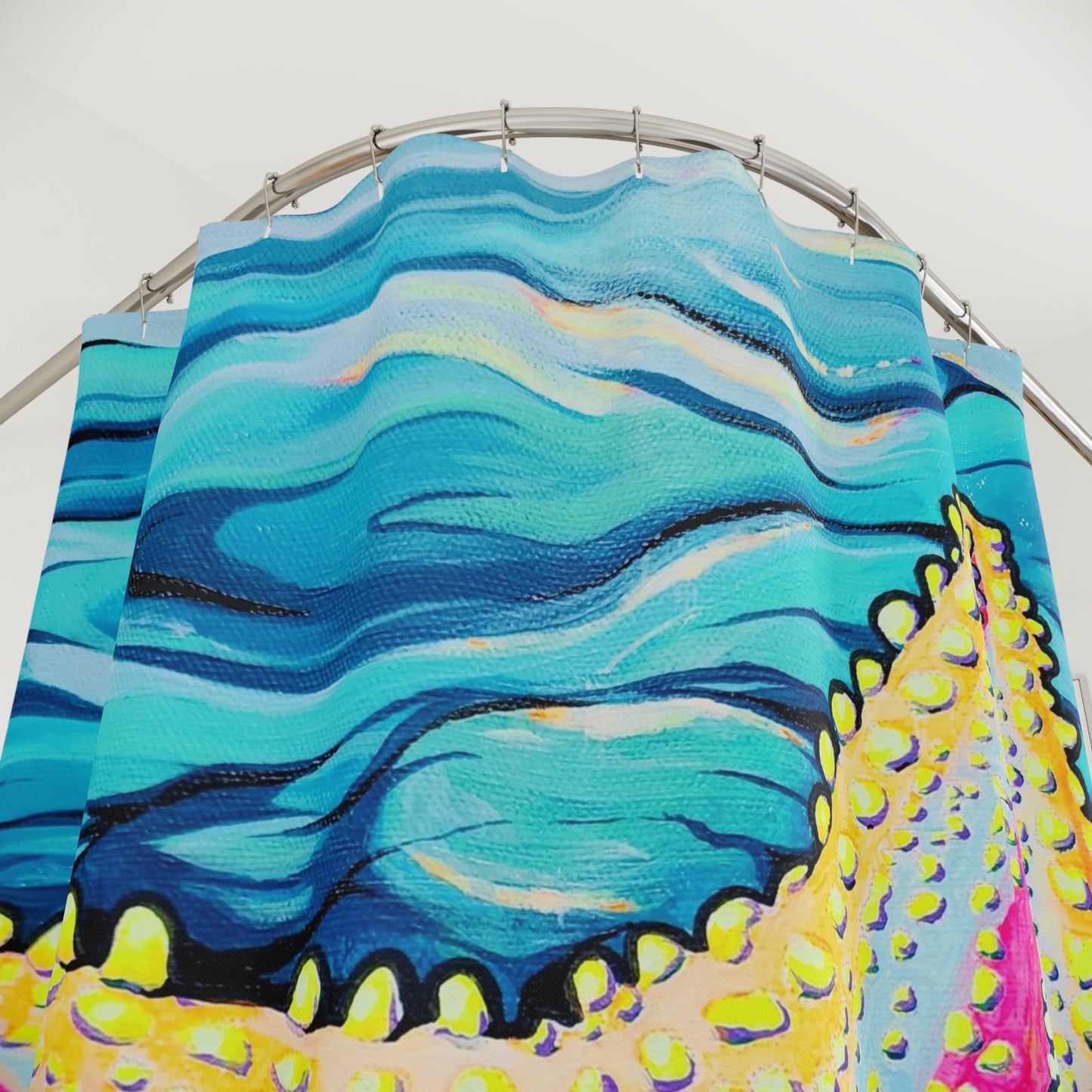 Starfish Beach Bocas Pop Art Shower Curtain