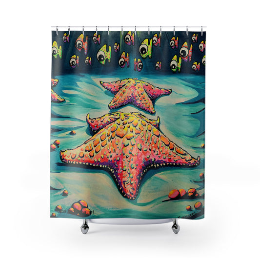 Cyclops Starfish Pop Art Shower Curtain