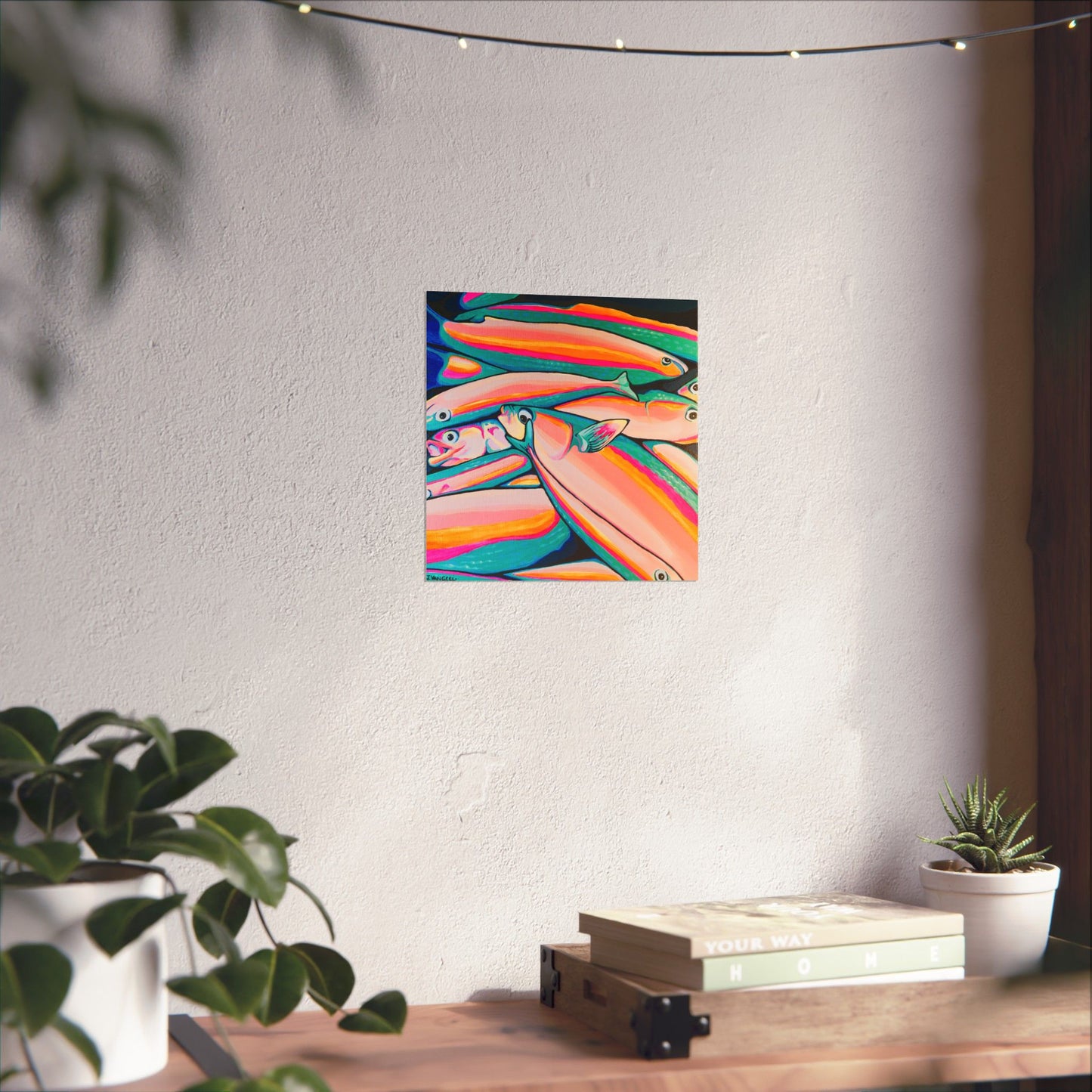 Neon Fish Giclée Art Poster
