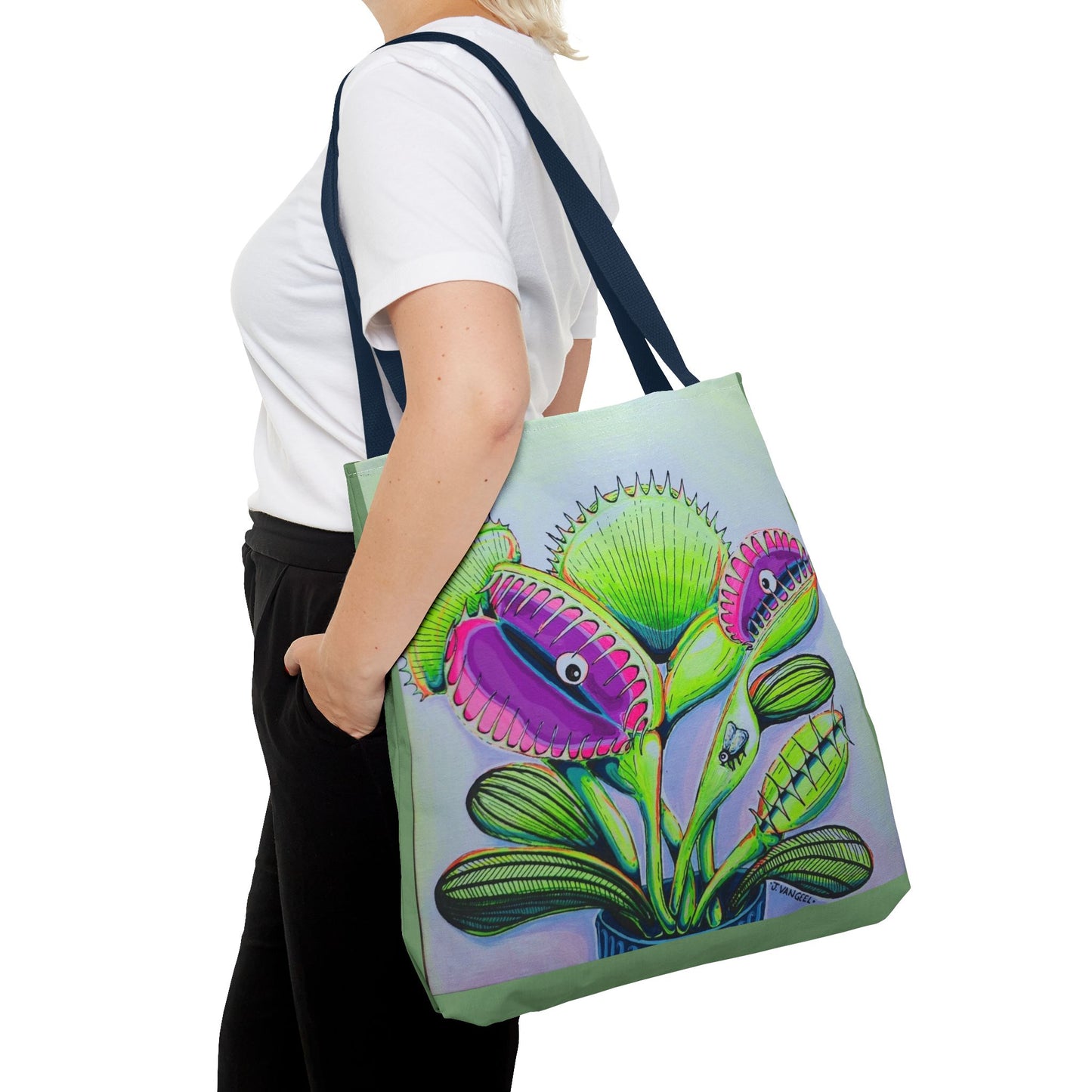 Premium Cyclops Venus Fly Trap Tote Bag, Original Artist Design, Reusable Shopping Tote,  Eco-Friendly