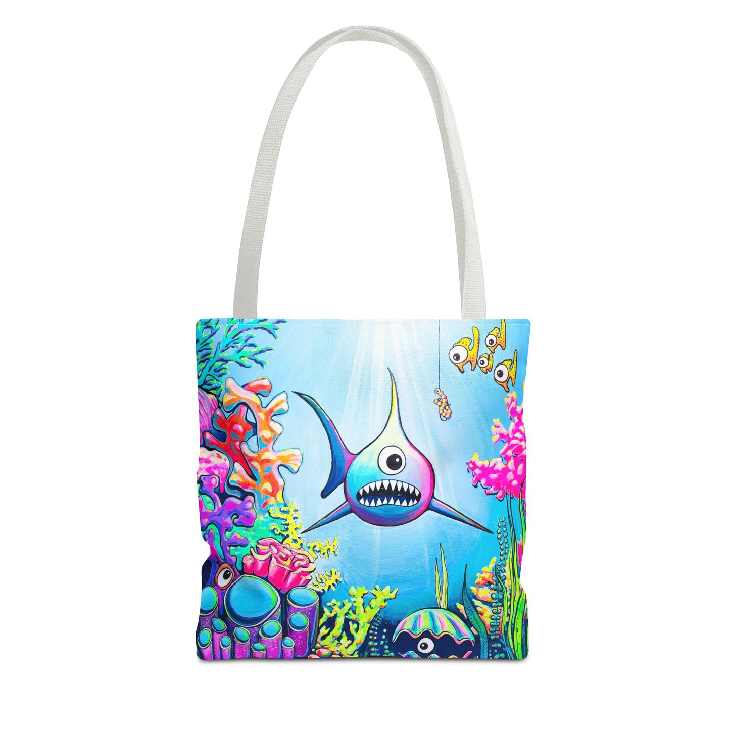 Premium Cyclops Shark Tote Bag, Original Artist Design, Reusable Shopping Tote,  Eco-Friendly