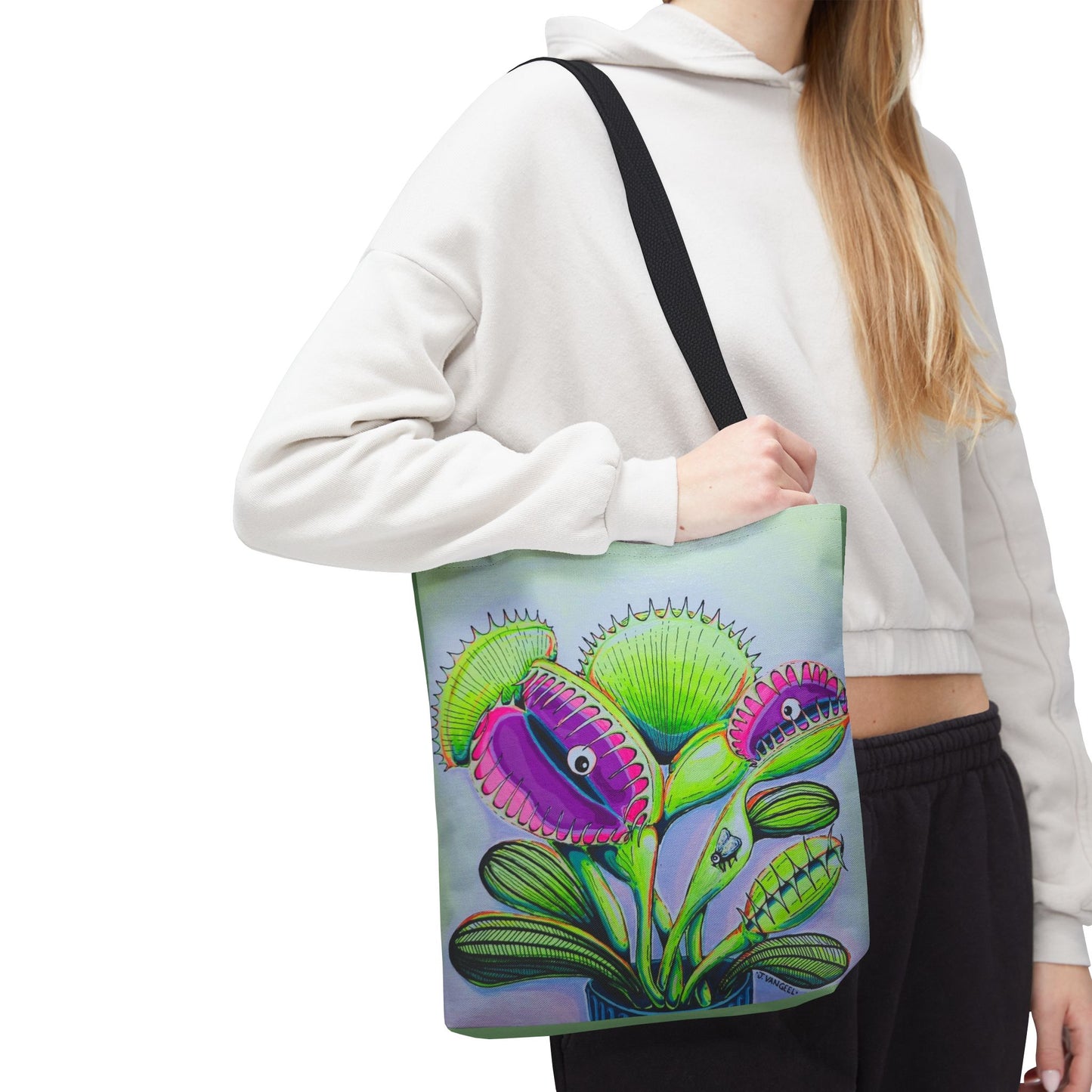 Premium Cyclops Venus Fly Trap Tote Bag, Original Artist Design, Reusable Shopping Tote,  Eco-Friendly