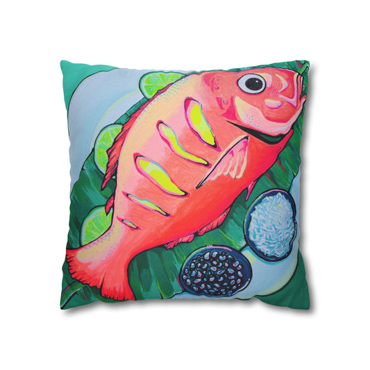 Neon Fried Fish Pillowcase for Throw Pillow, Cover Only