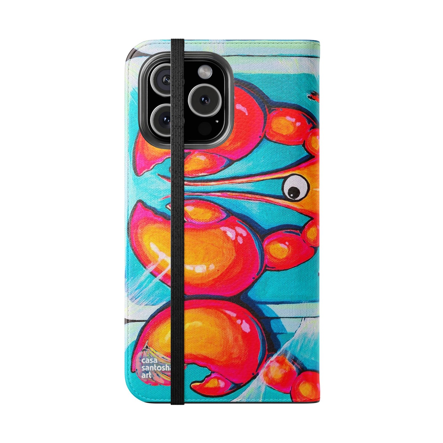 Neon Lobster Flip Phone Case – Wallet Cover with Card Slots