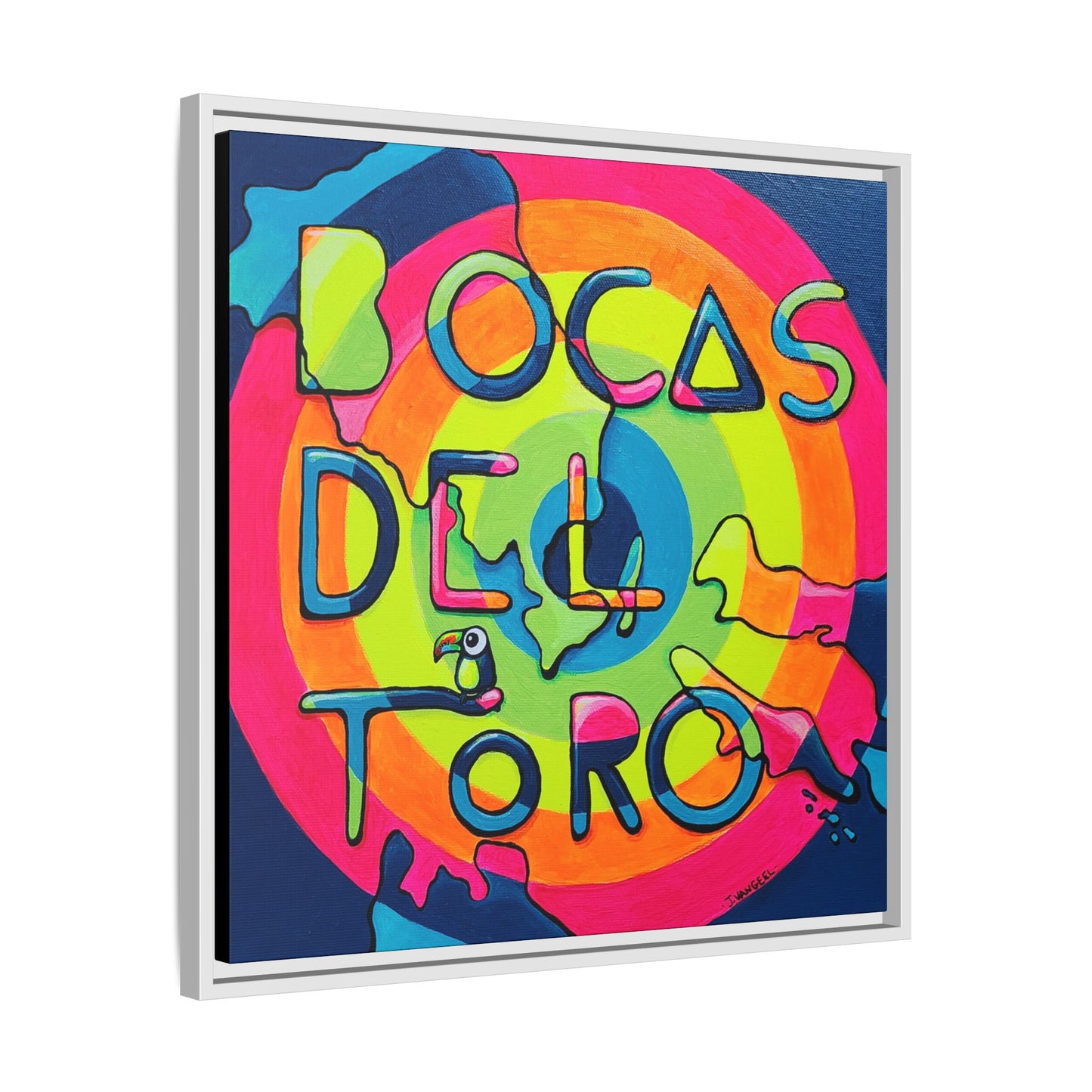 Framed Bocas Del Toro Islands Canvas Print