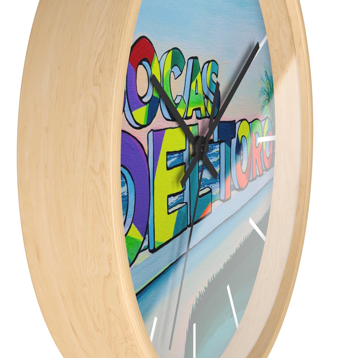 Bocas Del Toro Sign Pop Art Wall Clock