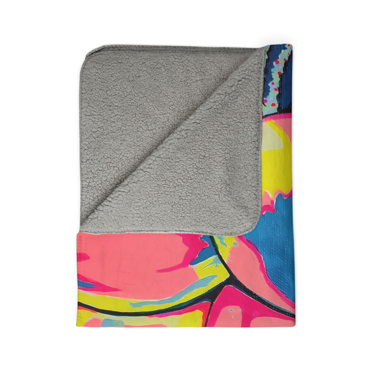 Neon Coconuts Fleece Sherpa Blanket