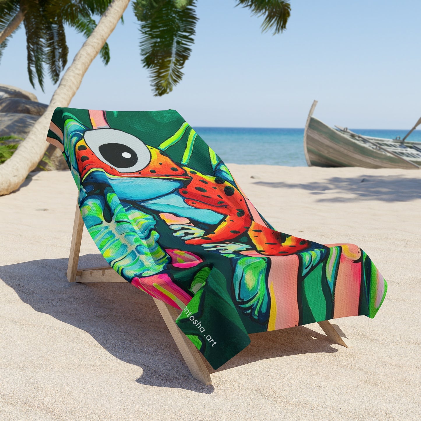 Cyclops Red Frog Beach Towel for Summer Fun and Vacation Essentials