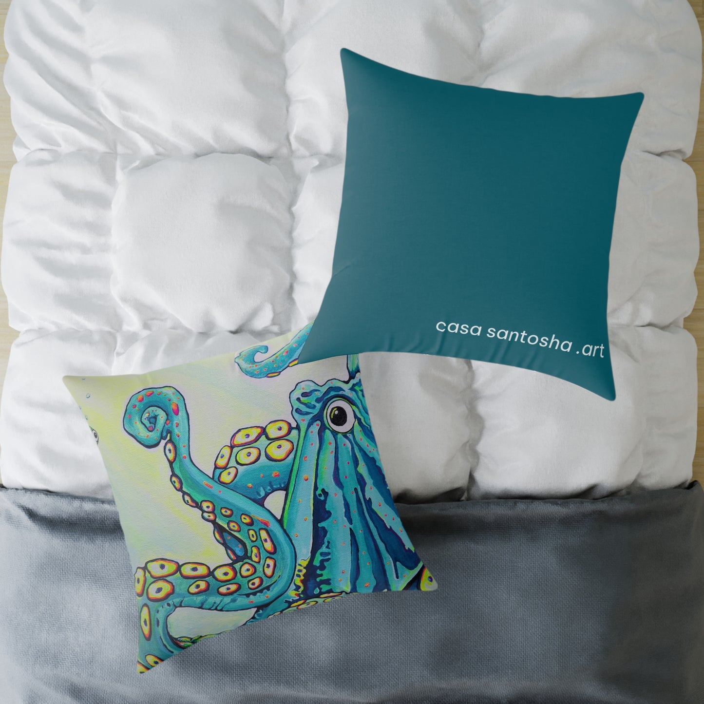 Cyclops Octopus Art Canvas Decorative Pillow