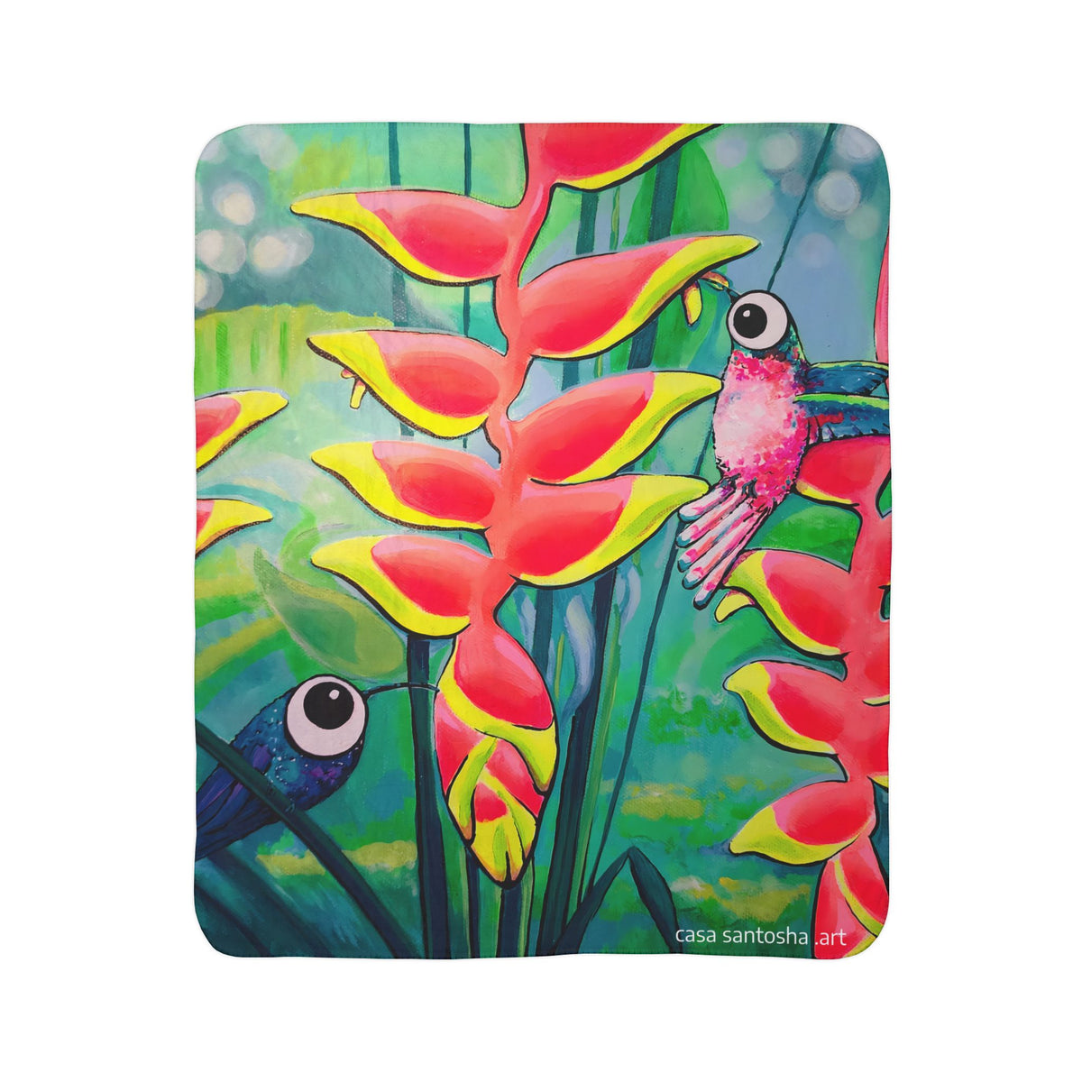 Cyclops Hummingbirds Fleece Sherpa Blanket