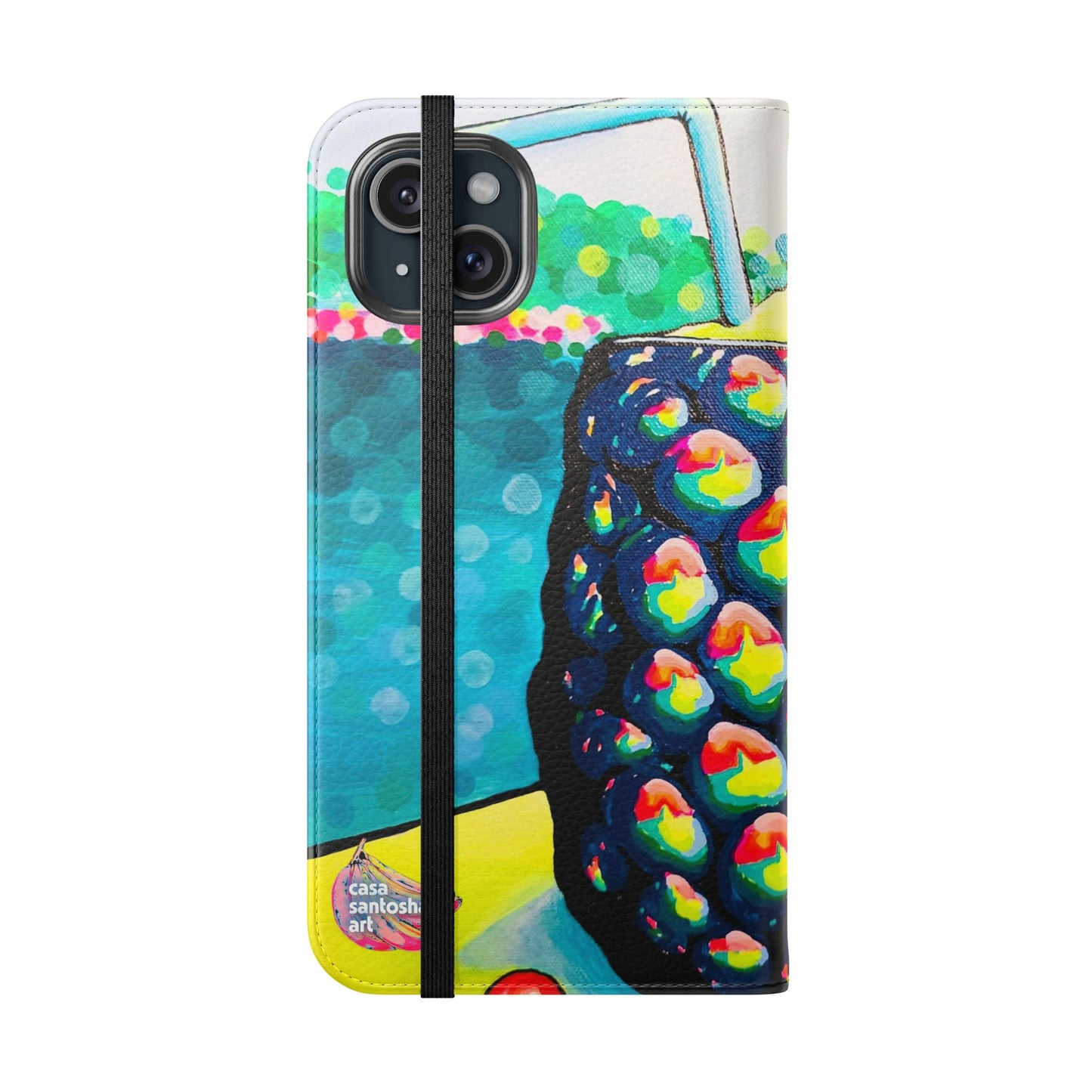 Neon Piña Colada Flip Phone Case – Wallet Cover with Card Slots