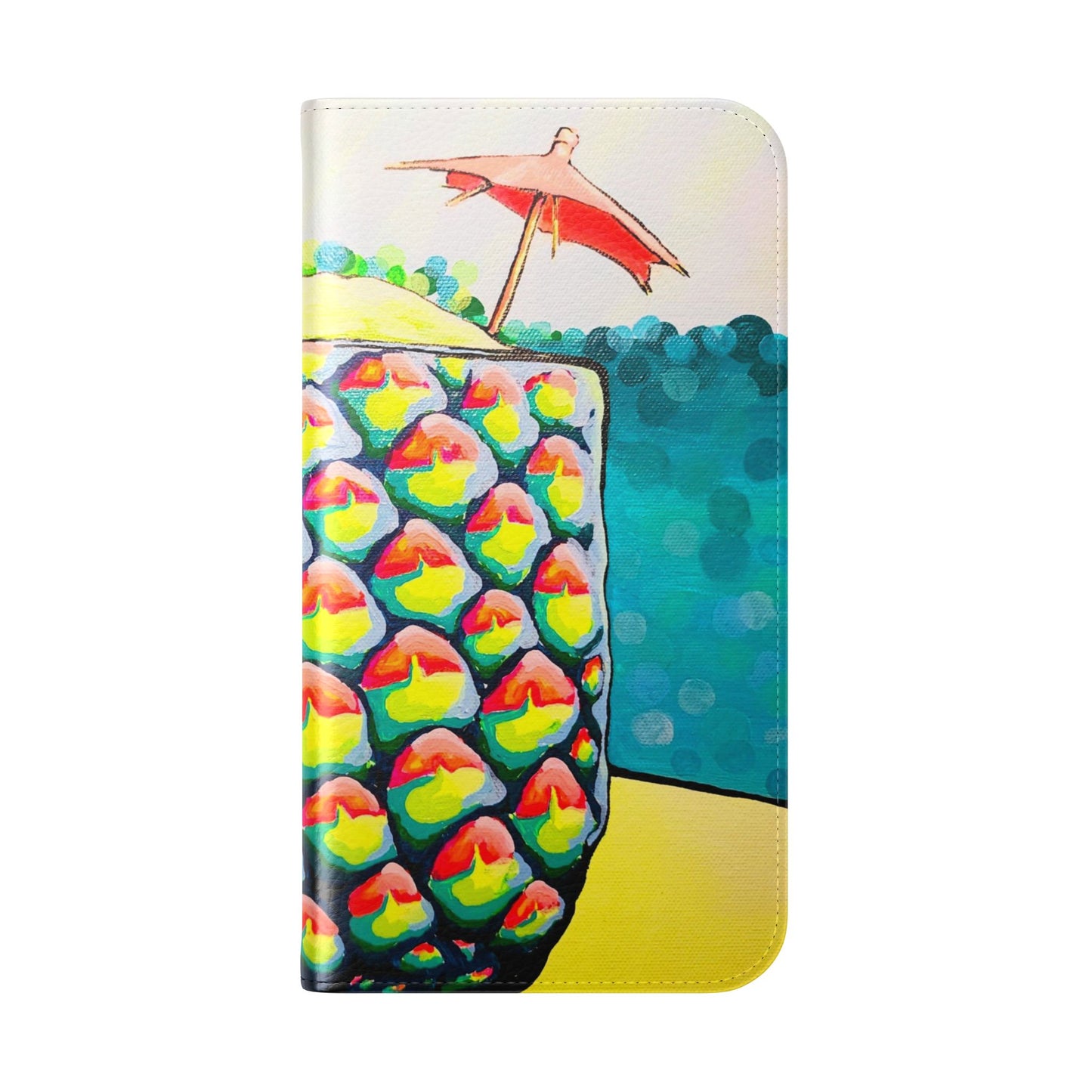 Neon Piña Colada Flip Phone Case – Wallet Cover with Card Slots