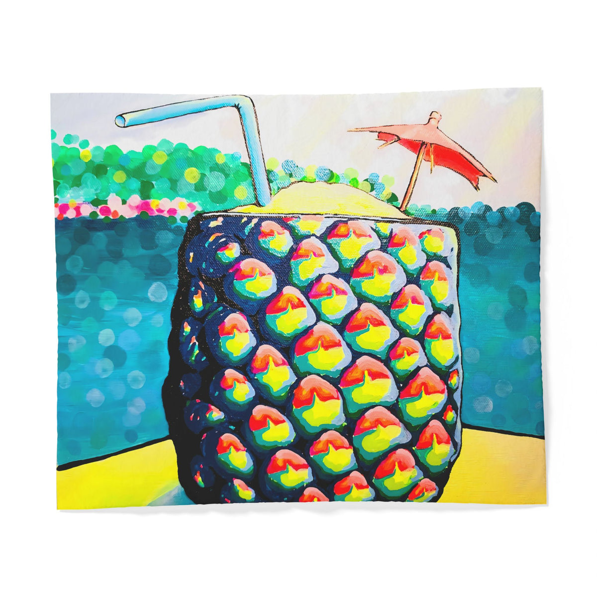 Neon Piña Colada Duvet Cover