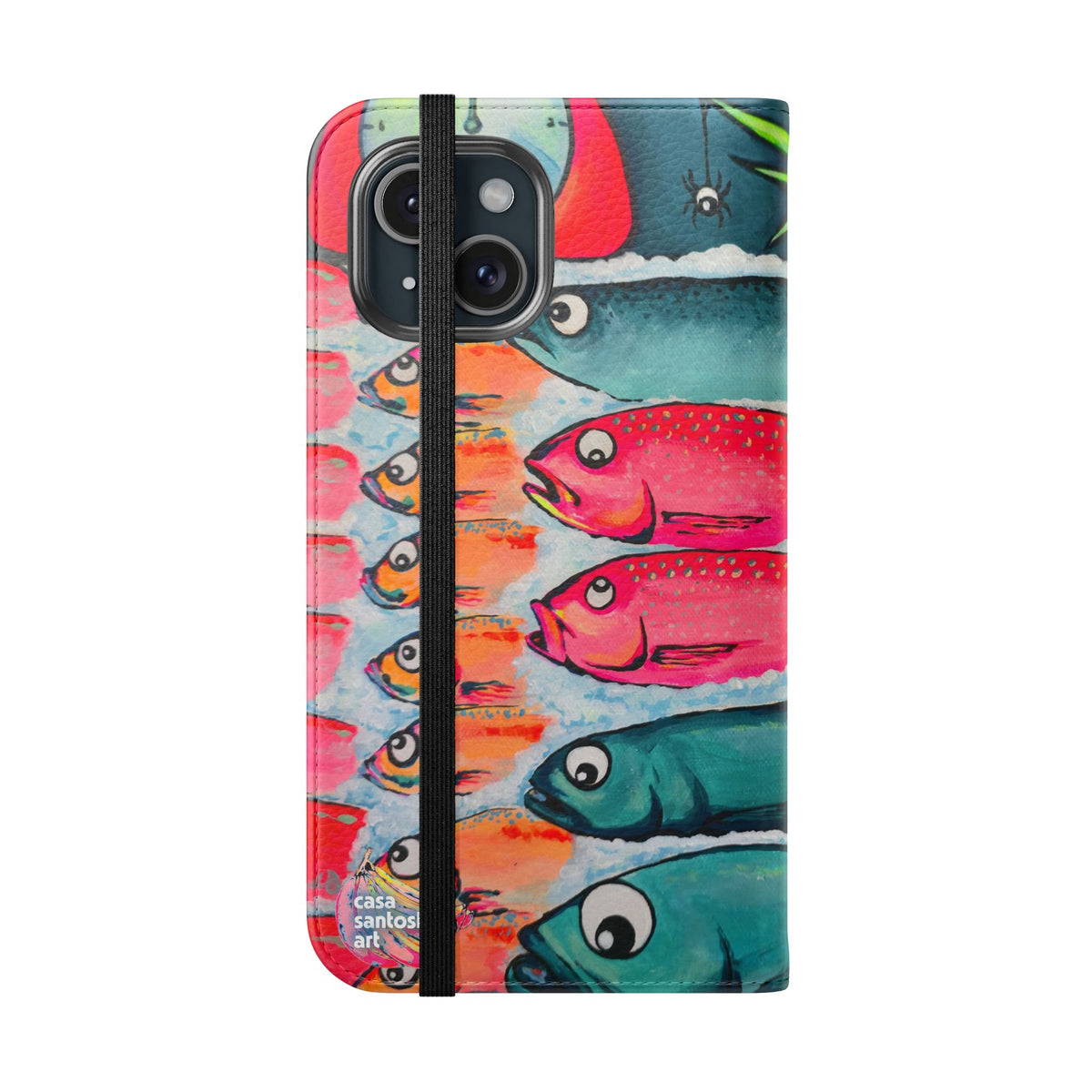 Neon Cabo Fish Market Flip Phone Case – Wallet Cover with Card Slots