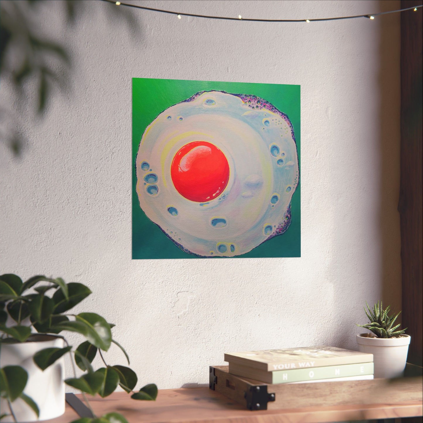 Neon Fried Egg Giclée Art Poster