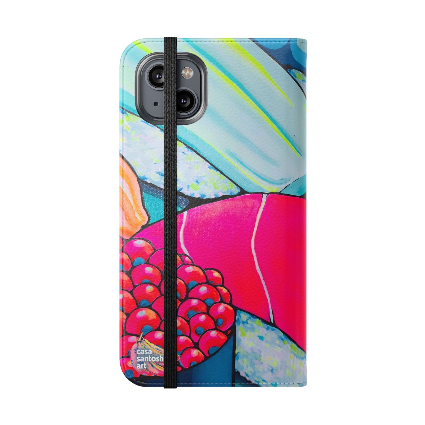Étui portefeuille pour téléphone à clapet Neon Sushi avec porte-cartes